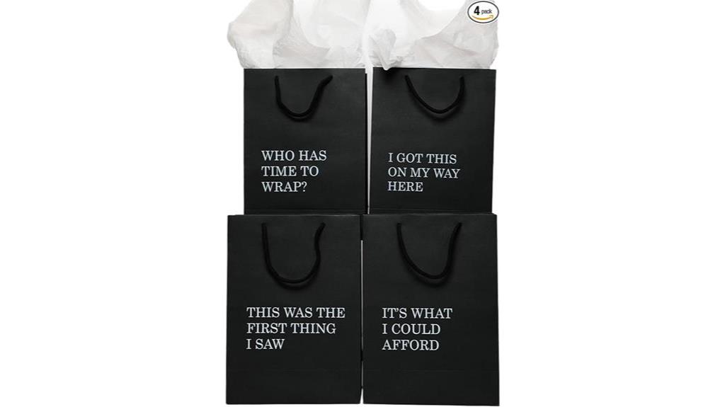 black gift bags birthday