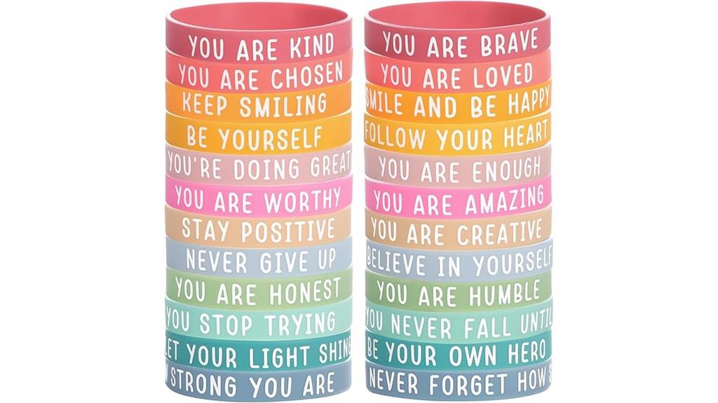 24 pack rubber bracelets