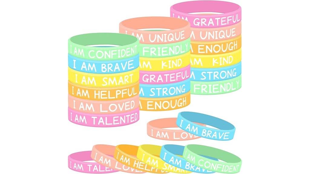 48 inspirational silicone wristbands