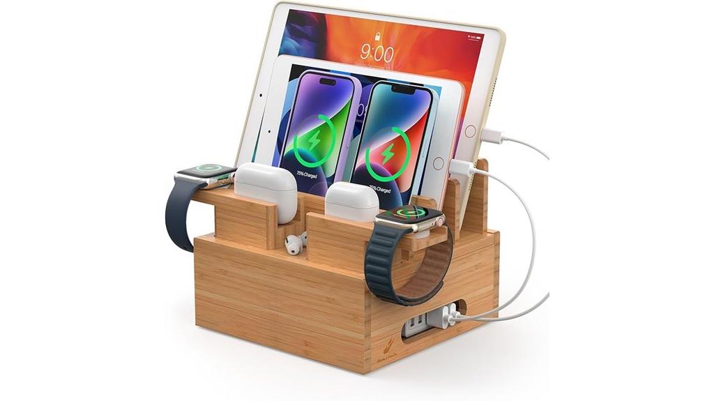 bamboo multi device charging dock