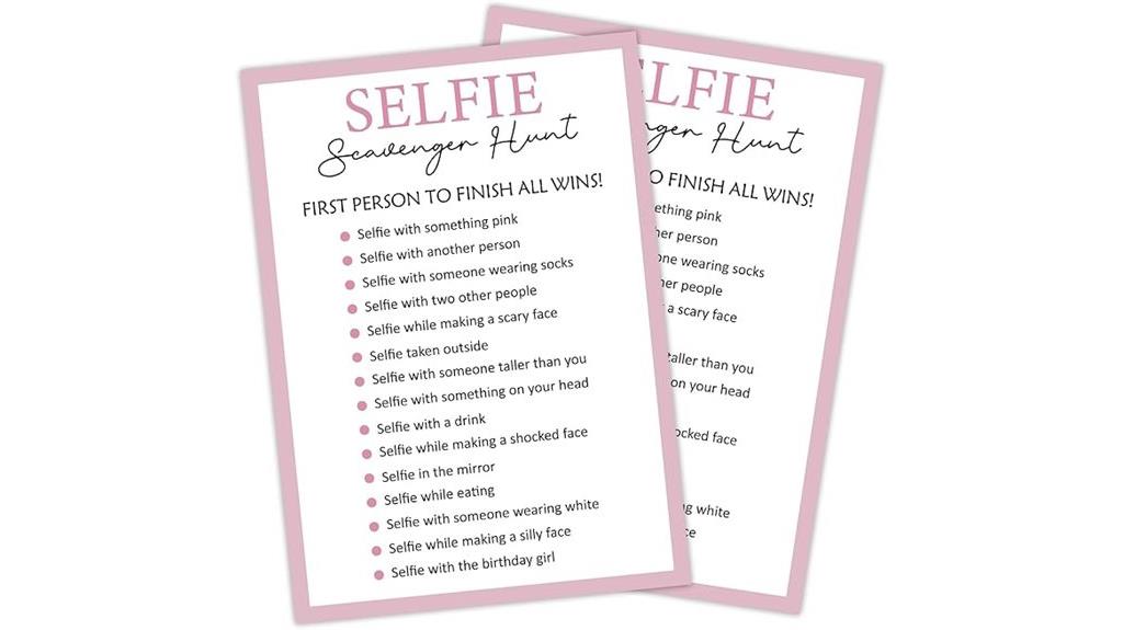 birthday selfie scavenger hunt