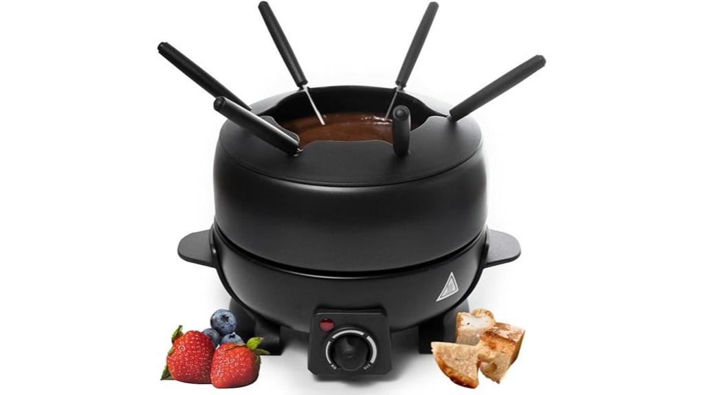 black electric fondue set