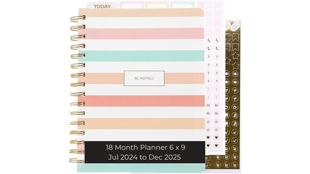 blue monaco planner with stickers