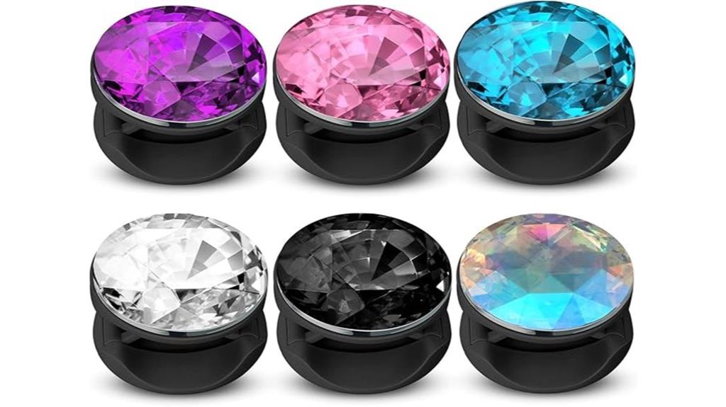 colorful disco crystal phone grips