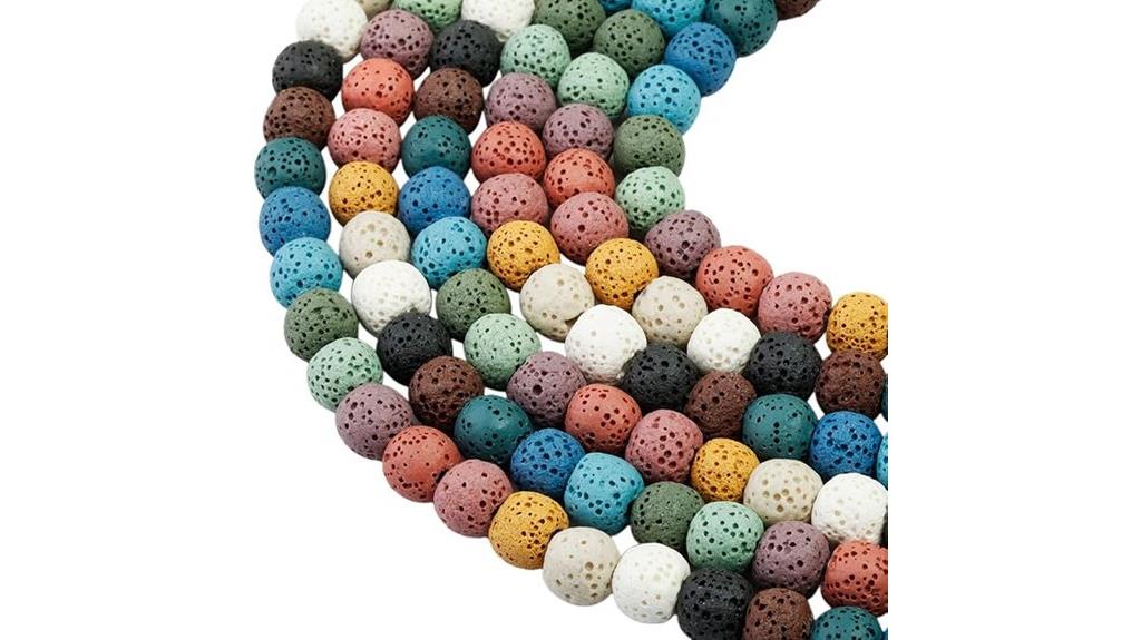 colorful lava rock beads