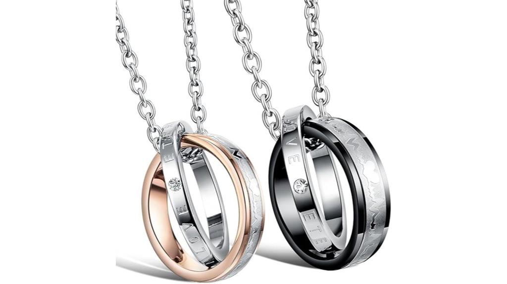 couple heartbeat necklace