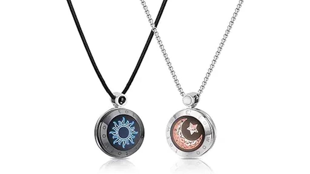 couples vibration light necklace