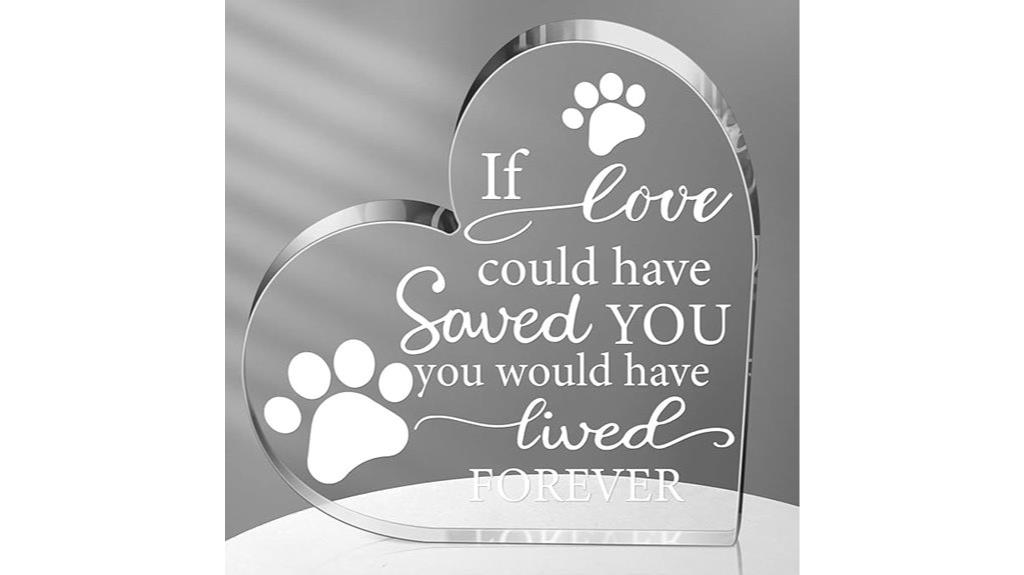 crystal heart memorial gift
