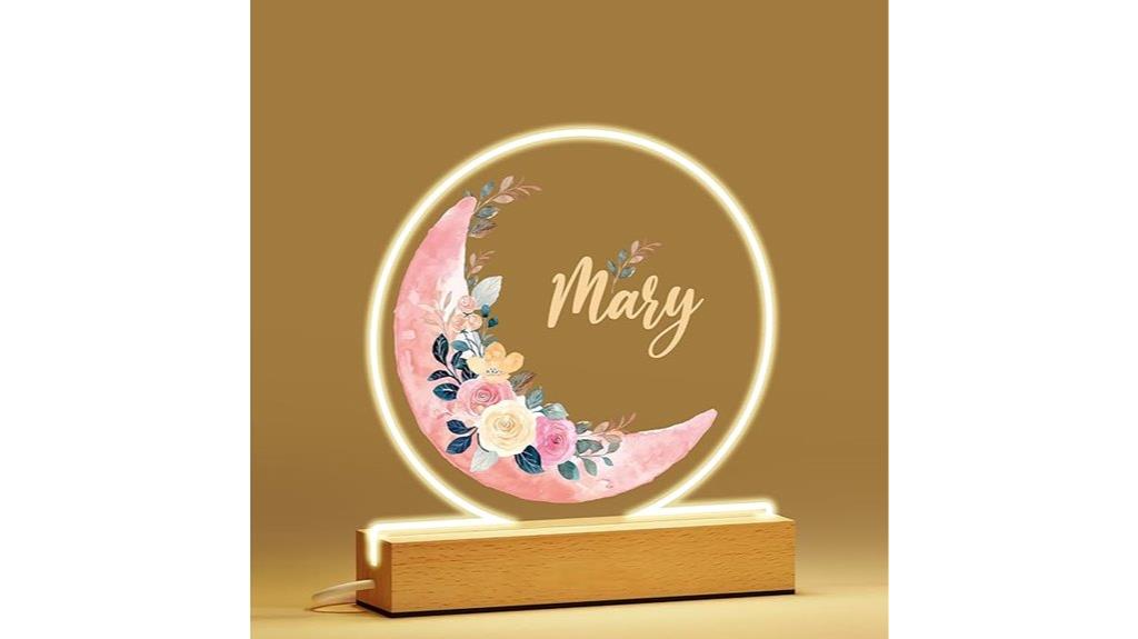 custom moon floral night light