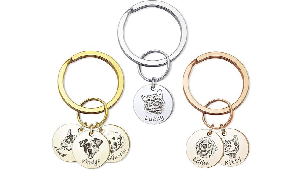 custom pet portrait keychain