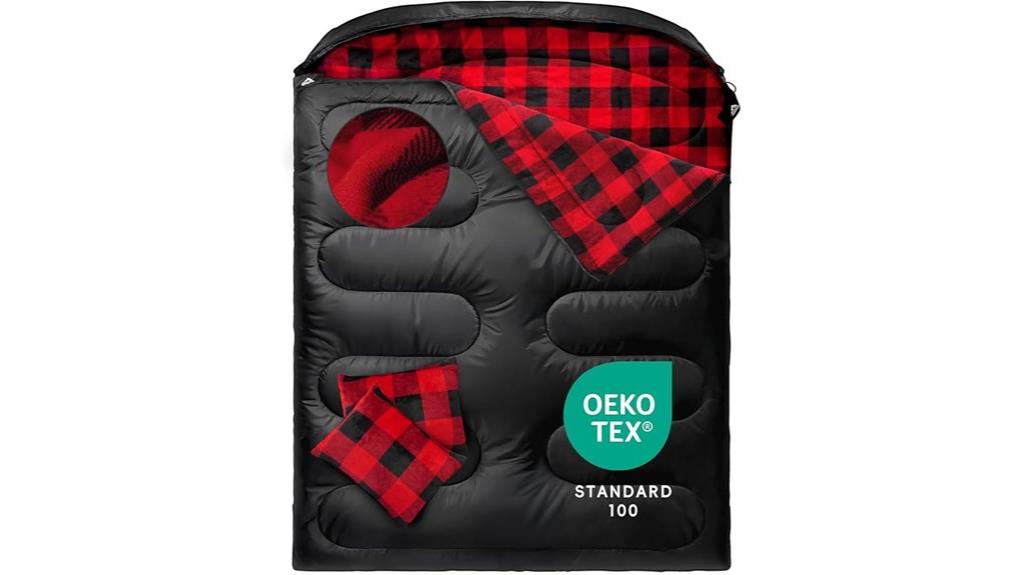 double flannel adult sleeping bag