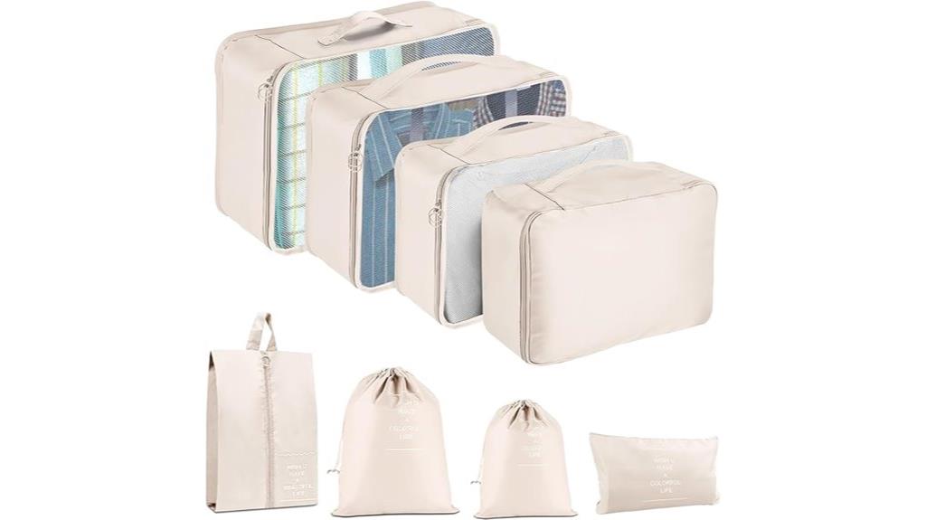 eight piece packing cube set