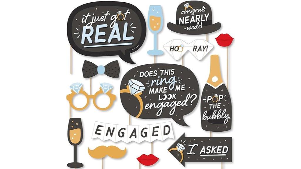 engagement photo booth props
