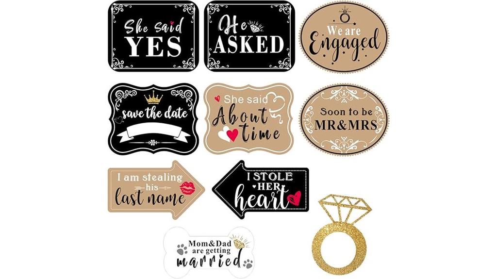 engagement sign photo props