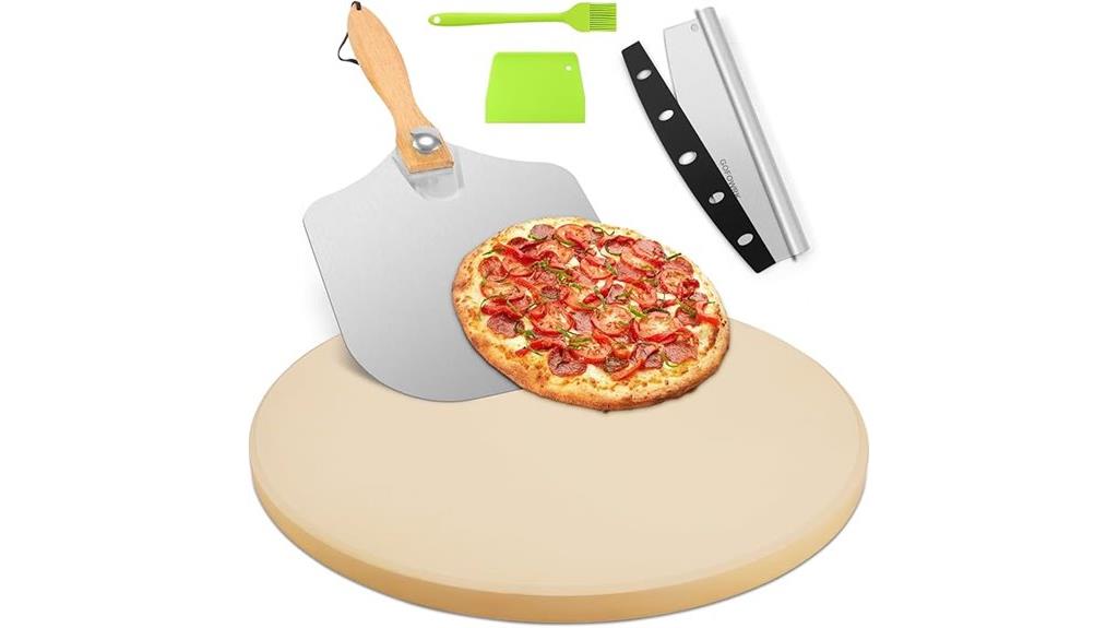 five piece pizza stone set