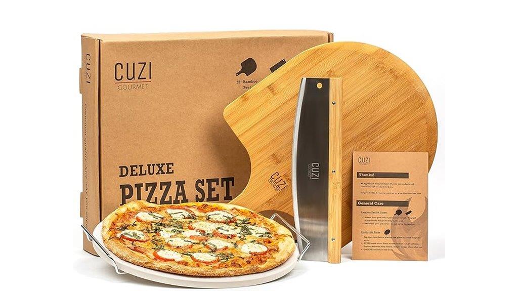 four piece pizza stone set