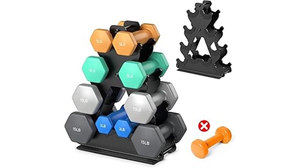 four tier dumbbell storage