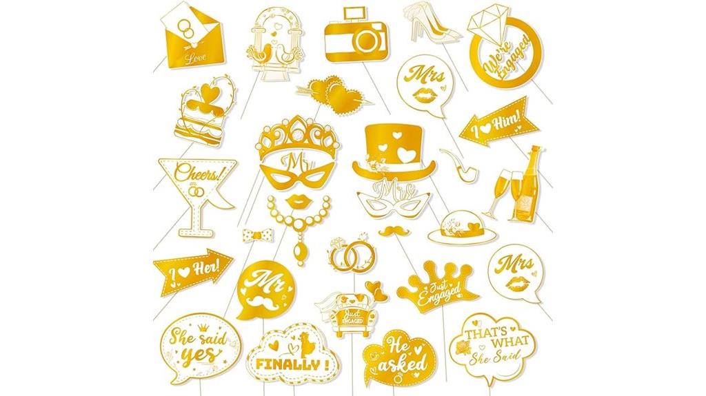 gold engagement photo props