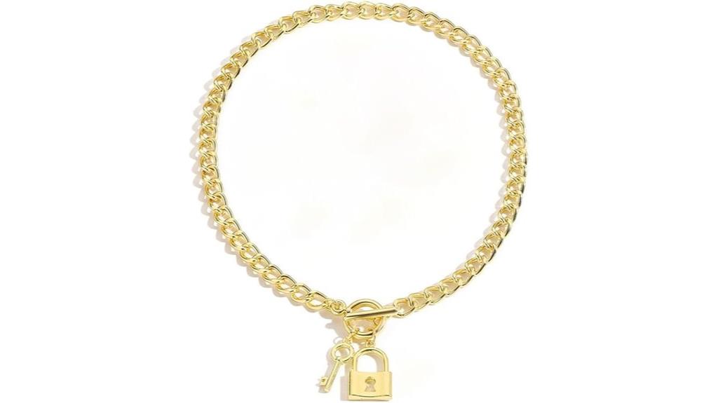 gold lock necklace