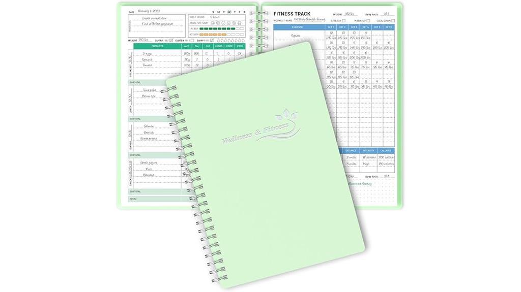 green wellness fitness planner