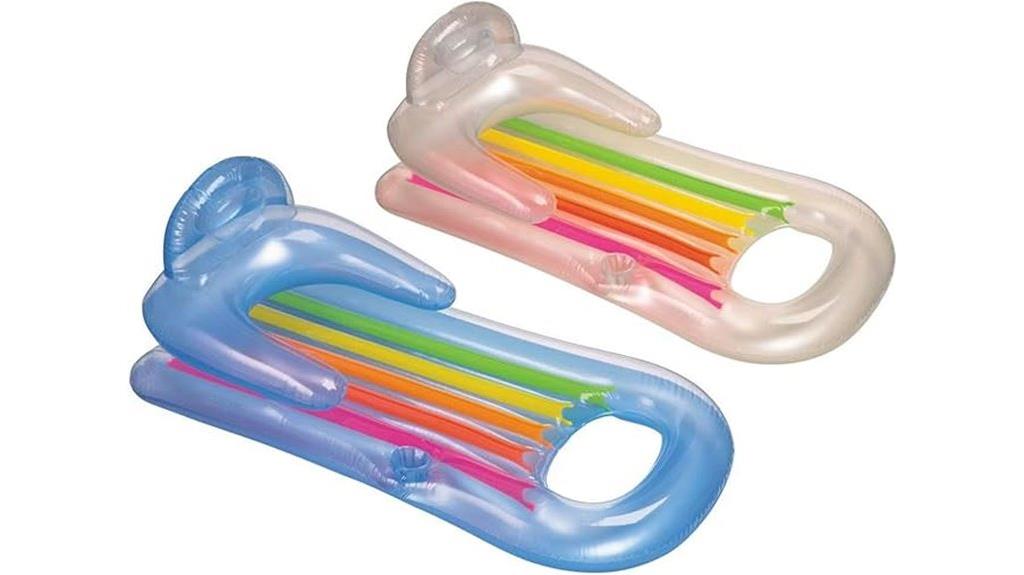 inflatable pool lounger pair