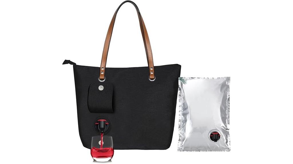 insulated wine tote bag