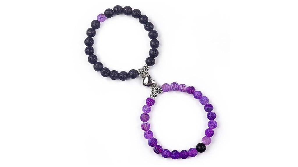 matching purple black bracelets