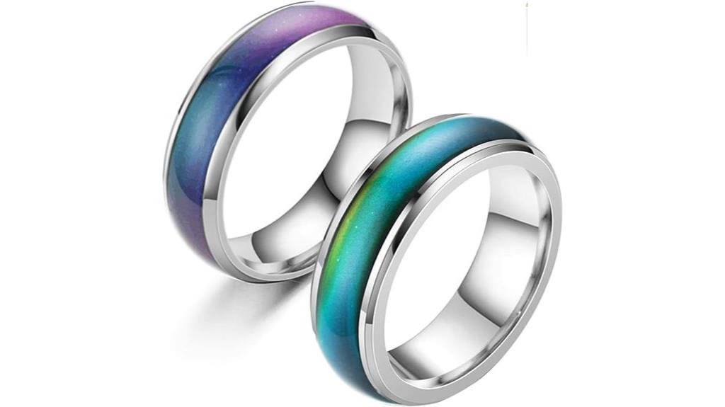 mood rings with color chart