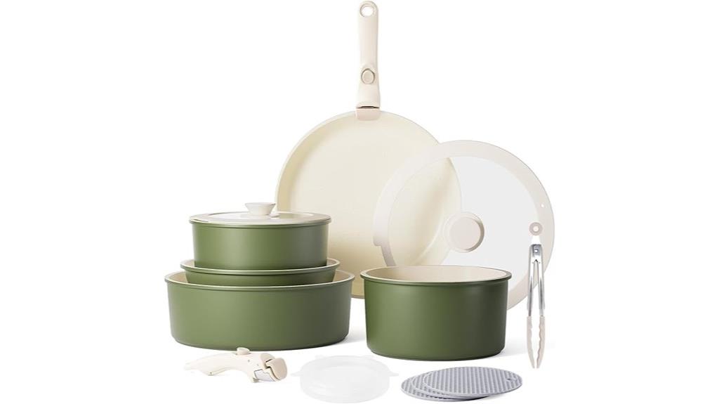 nonstick detachable cookware set