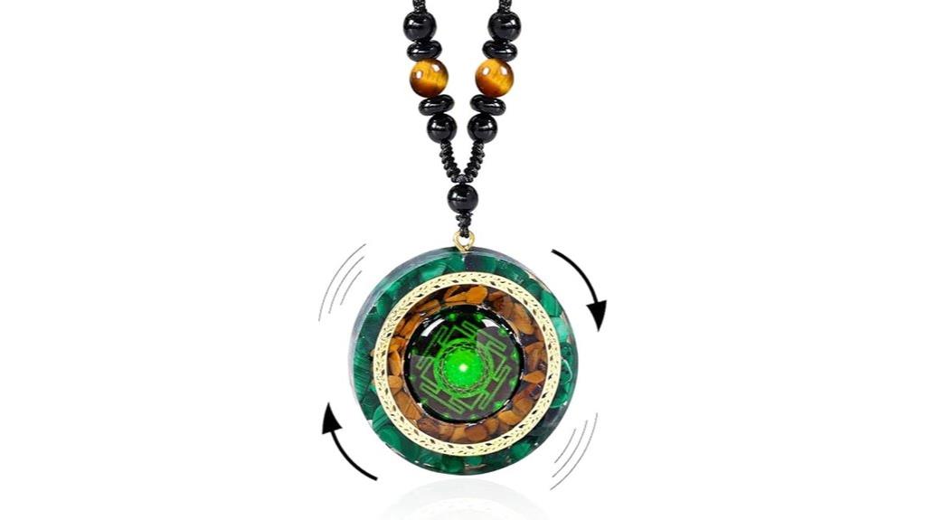 orgonite necklace with sri yantra