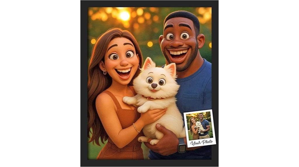 personalized cartoon couple portrait