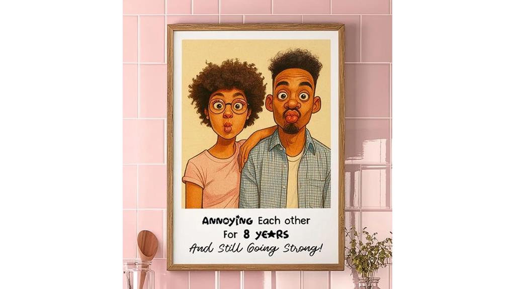 personalized couple caricature artwork