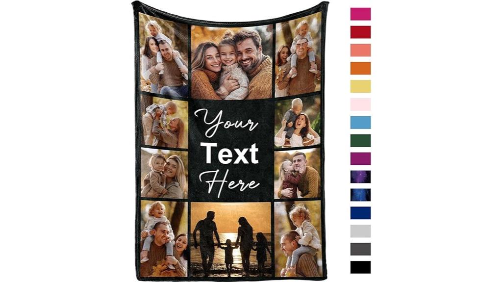 personalized family photo blanket