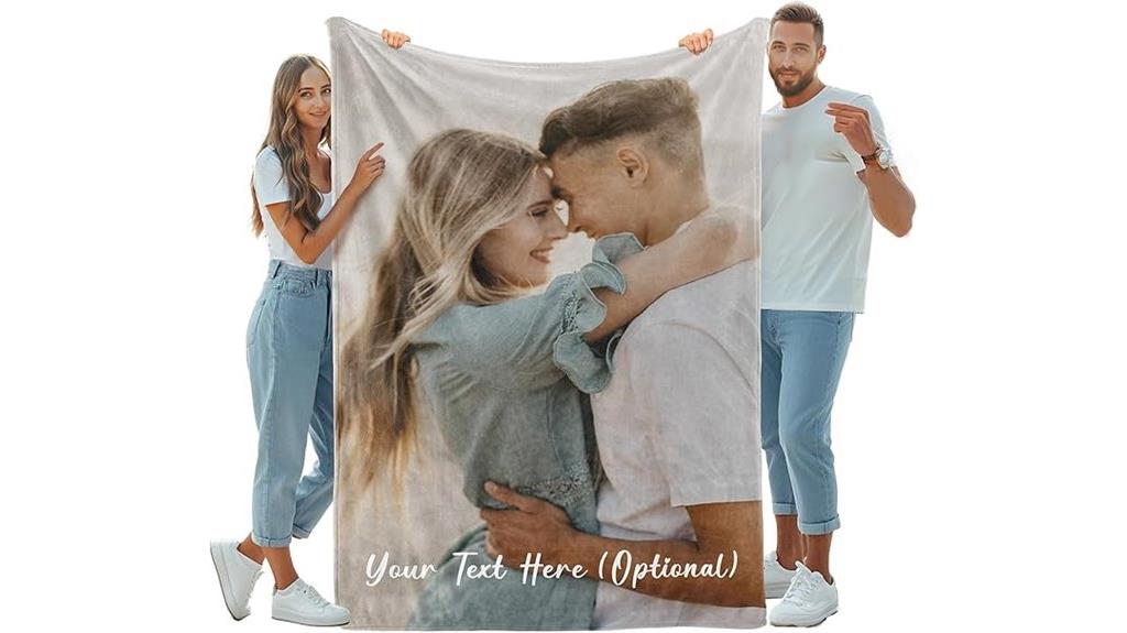 personalized photo blanket with text