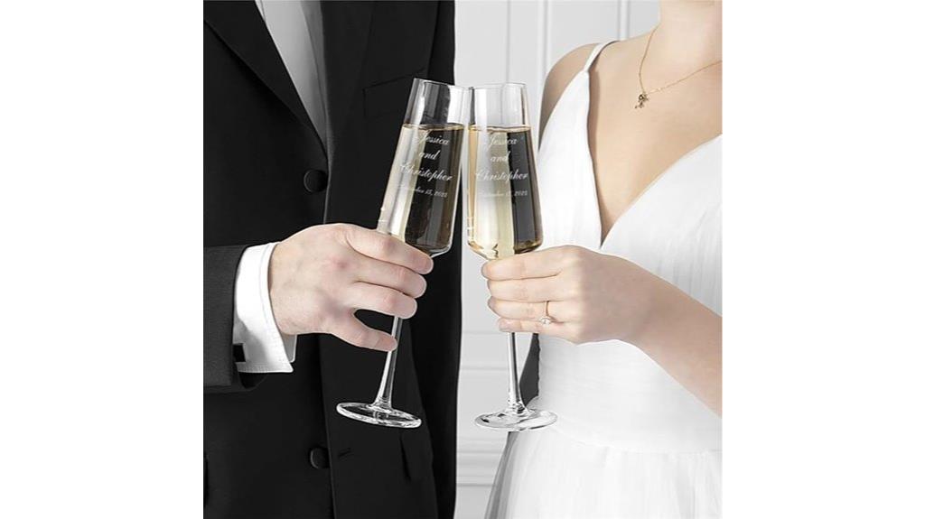 personalized wedding champagne glasses