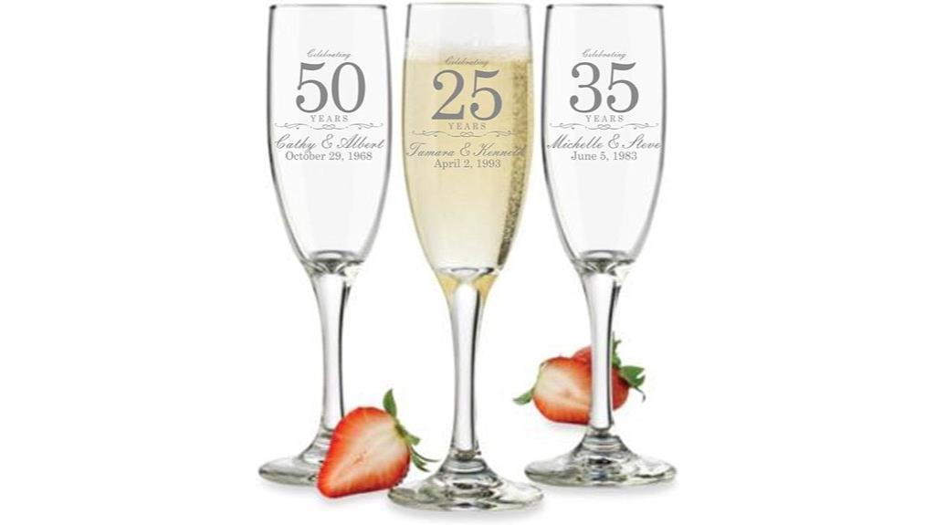 personalized wedding glassware set