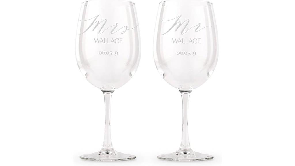 personalized wedding wine glasses