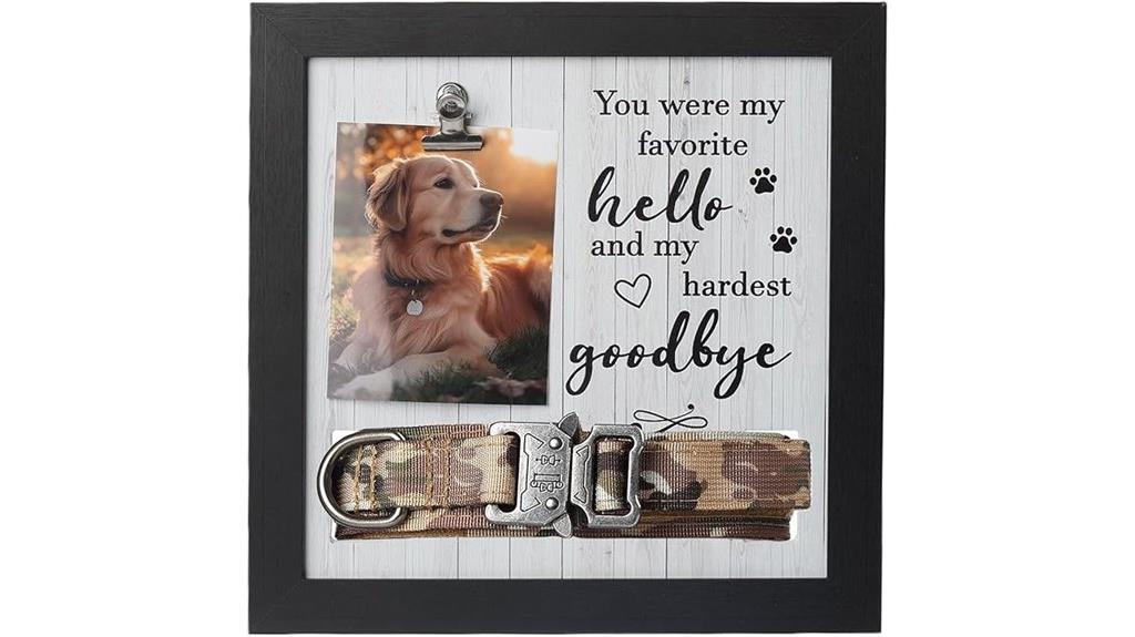 pet memorial frame with collar