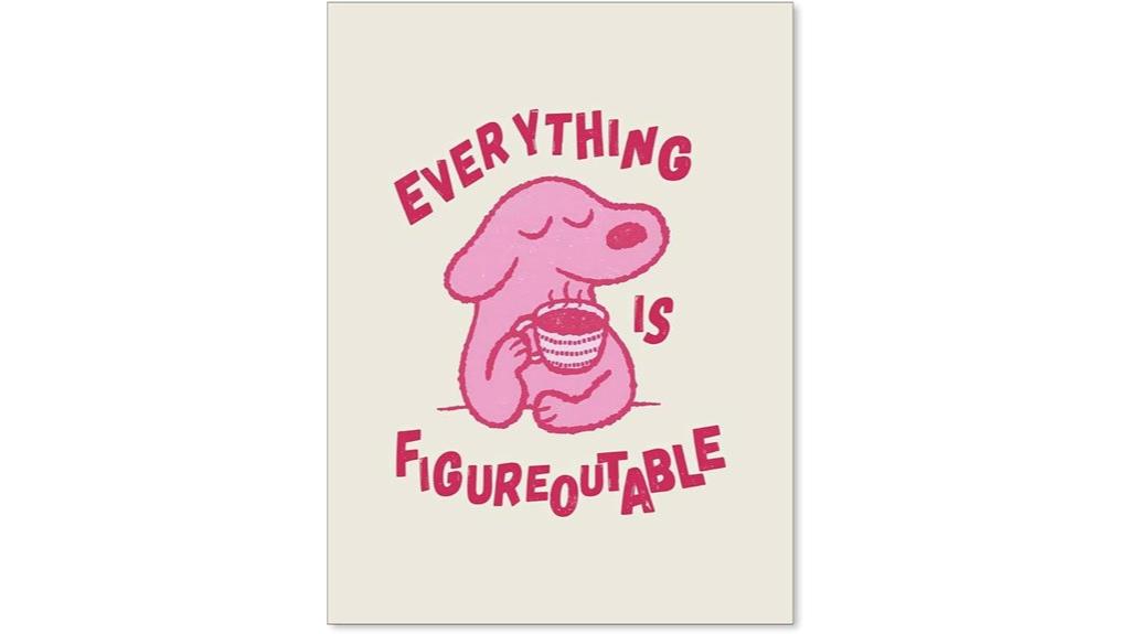 pink dog affirmation wall art