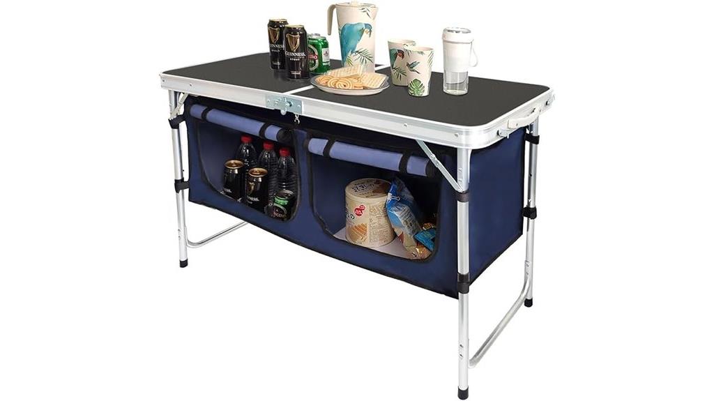 portable outdoor table with storage