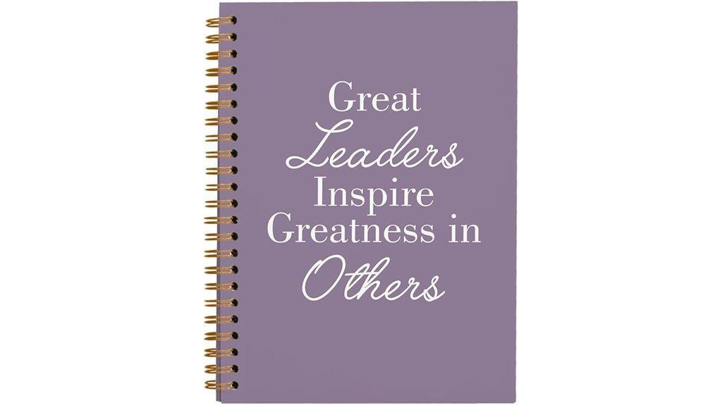 purple notebook for leadership