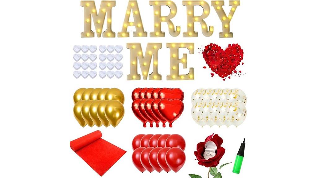 romantic proposal decorating set