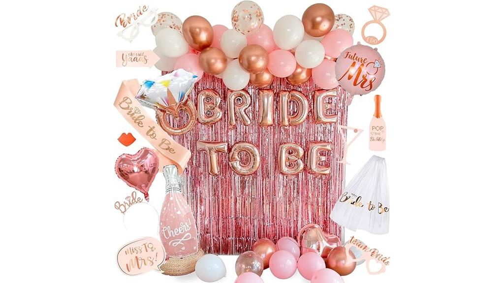 rose gold bridal decor