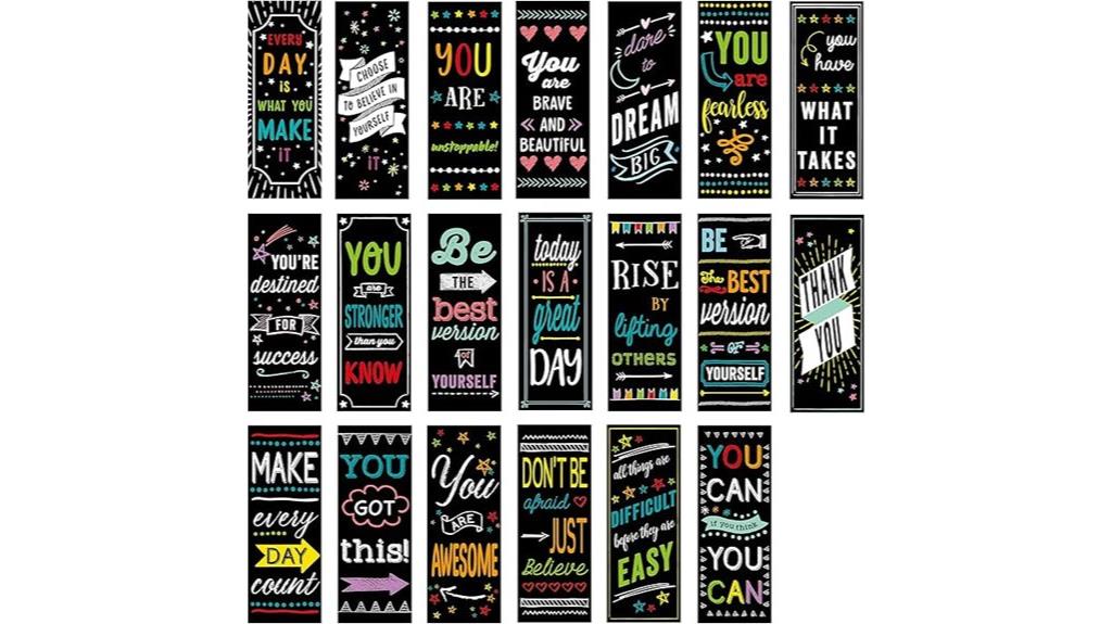 set of 25 motivational bookmarks