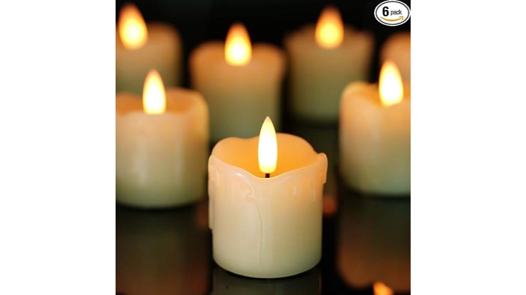set of 6 flameless candles