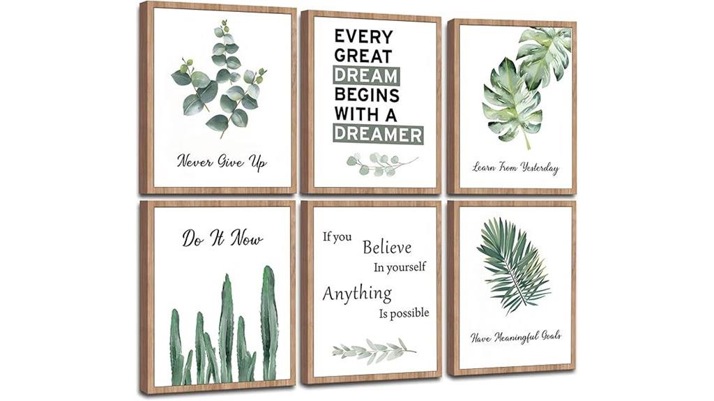 set of 6 inspirational wall decor