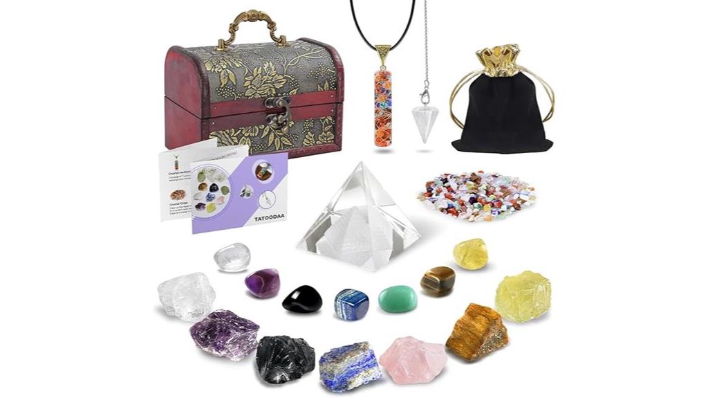 set of chakra crystals