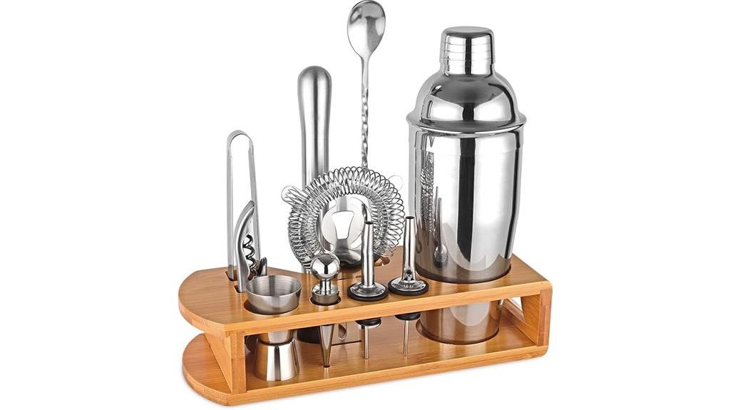 silver cocktail shaker kit