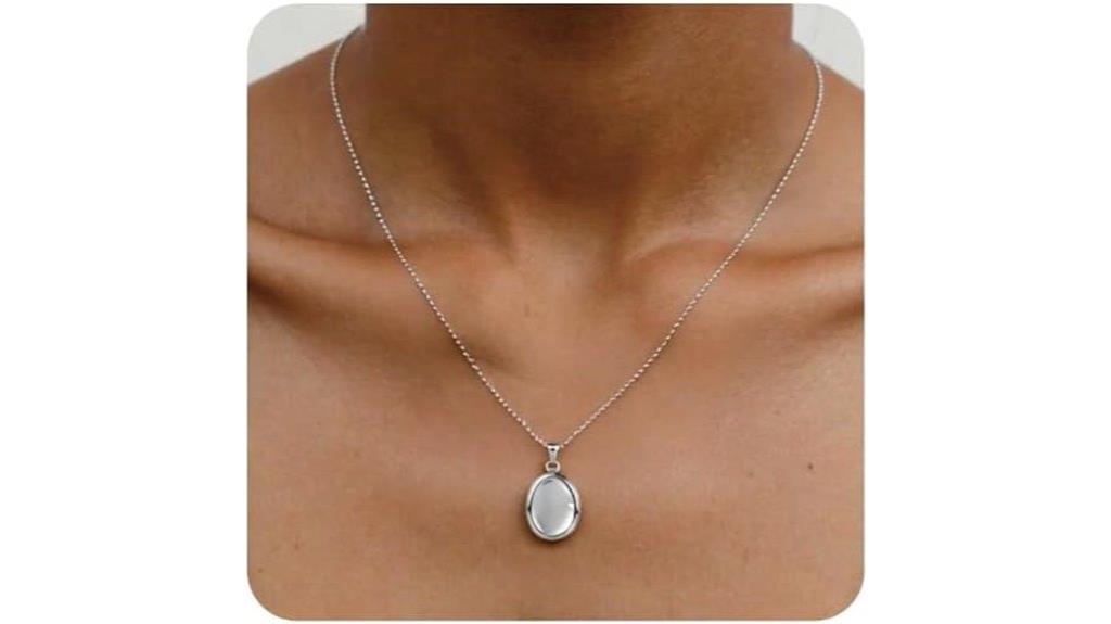 silver worry stone necklace