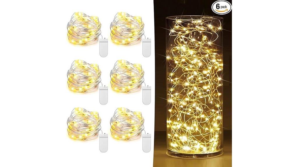 six pack battery fairy lights